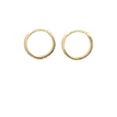 14kt Yellow Gold Huggies with Pattern 0.45"