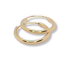 14kt Yellow Gold Endless Huggie Hoops 0.40"inches