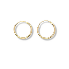 14kt Yellow Gold Endless Huggie Hoops 0.40"inches