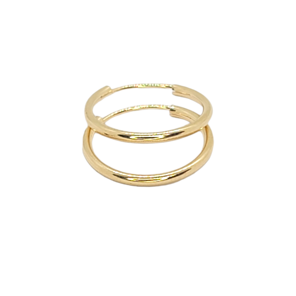 14kt Yellow Gold Endless Huggie Hoops 0.50"inches