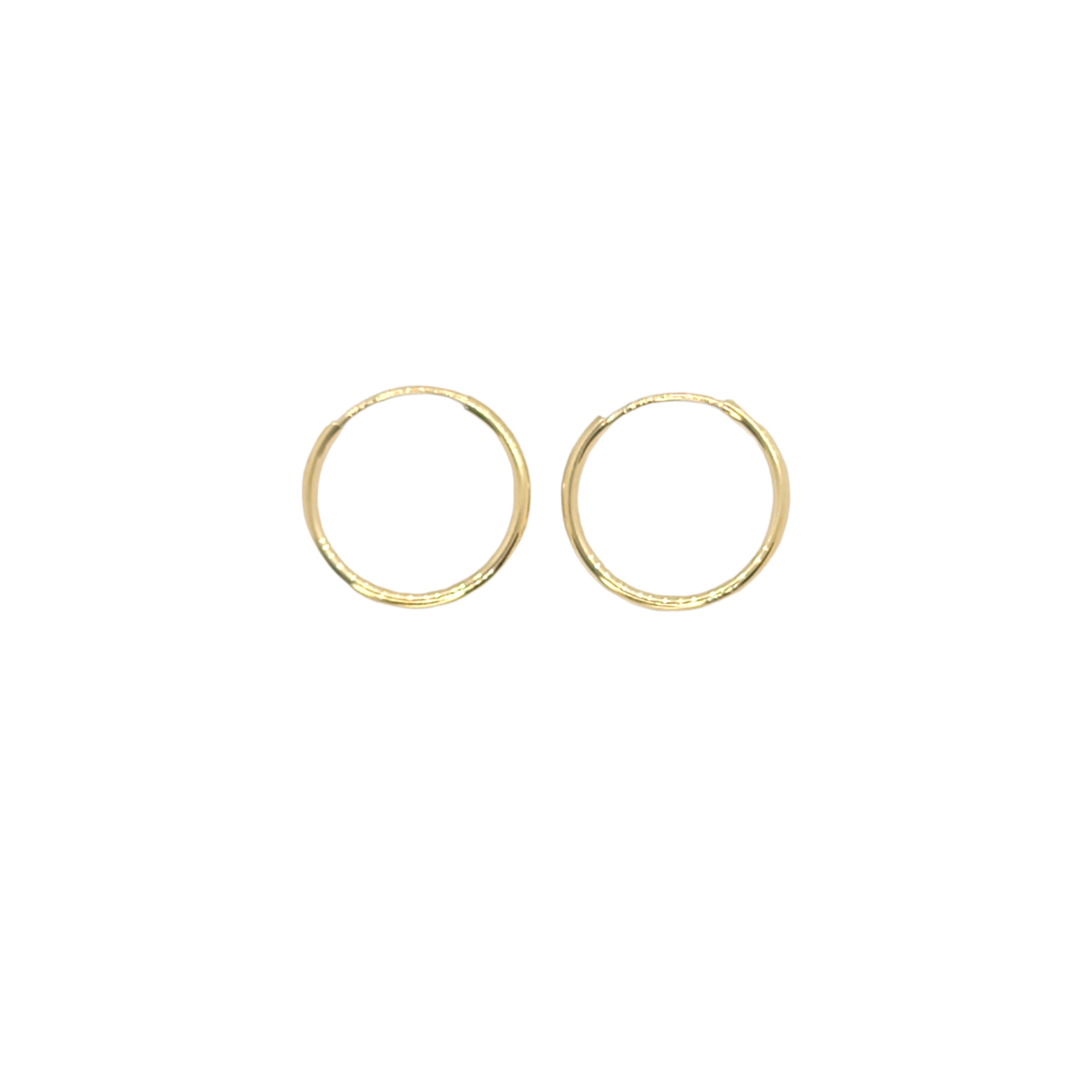 14kt Yellow Gold Endless Huggie Hoops 0.50"inches