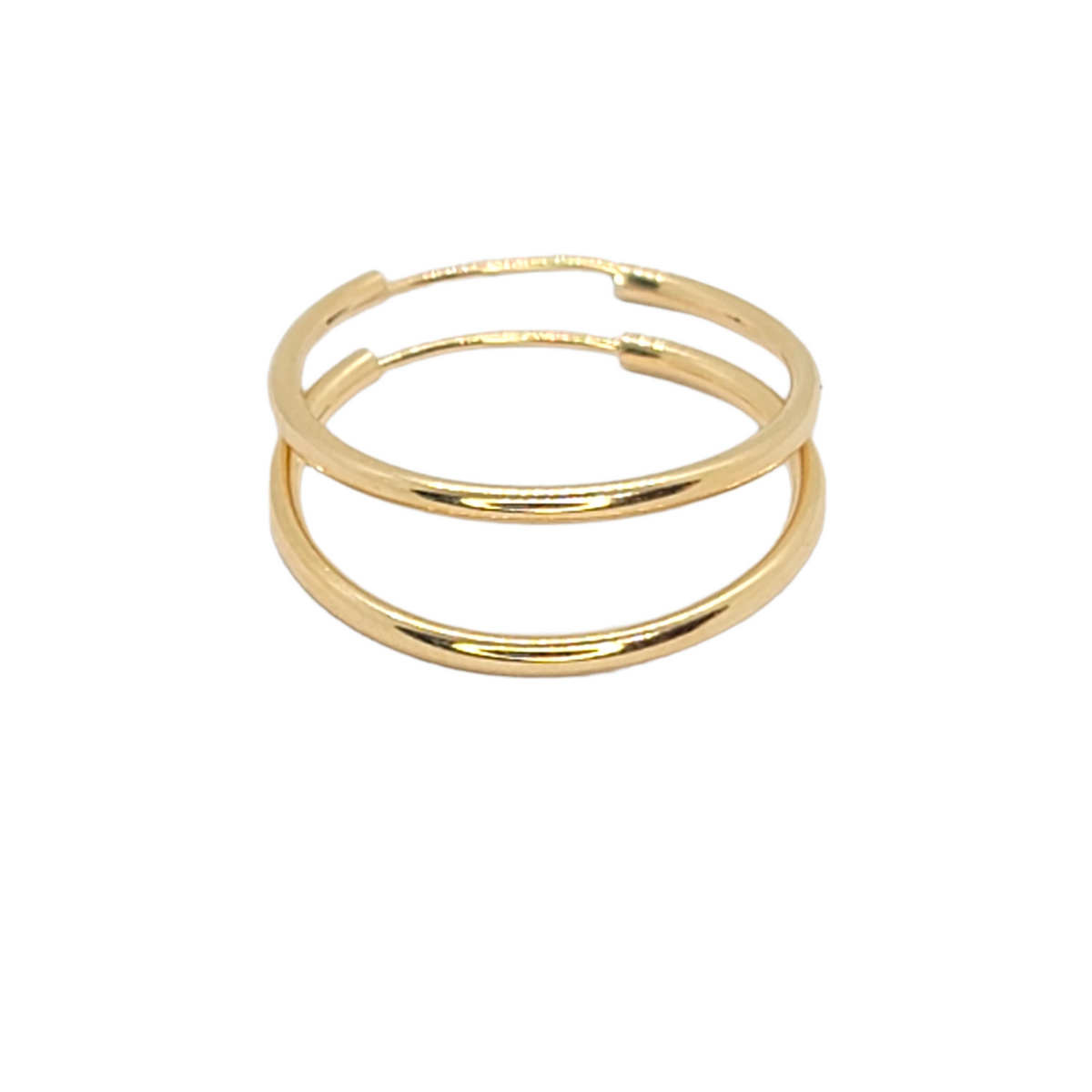 14kt Yellow Gold Endless Huggie Hoops 0.70"inches