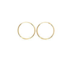 14kt Yellow Gold Endless Huggie Hoops 0.70"inches