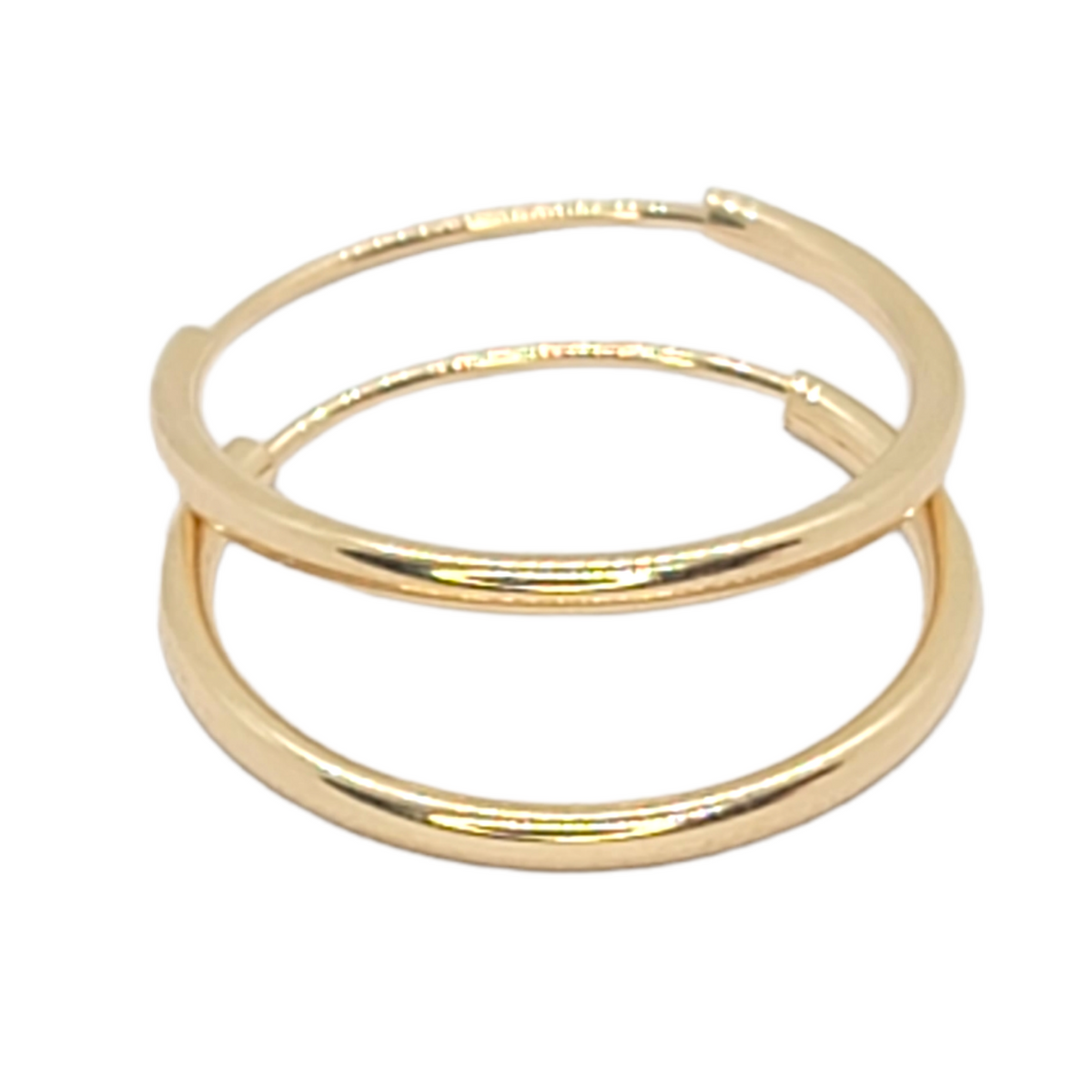 14kt Yellow Gold Endless Huggie Hoops 0.60"inches