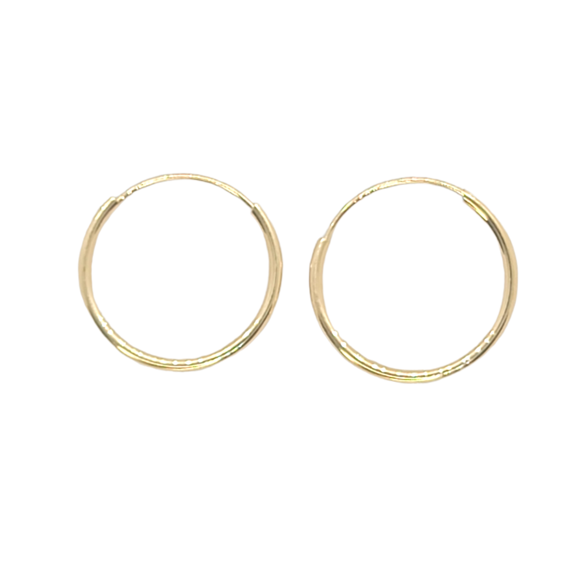 14kt Yellow Gold Endless Huggie Hoops 0.60"inches