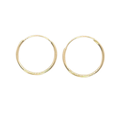 14kt Yellow Gold Endless Huggie Hoops 0.60"inches