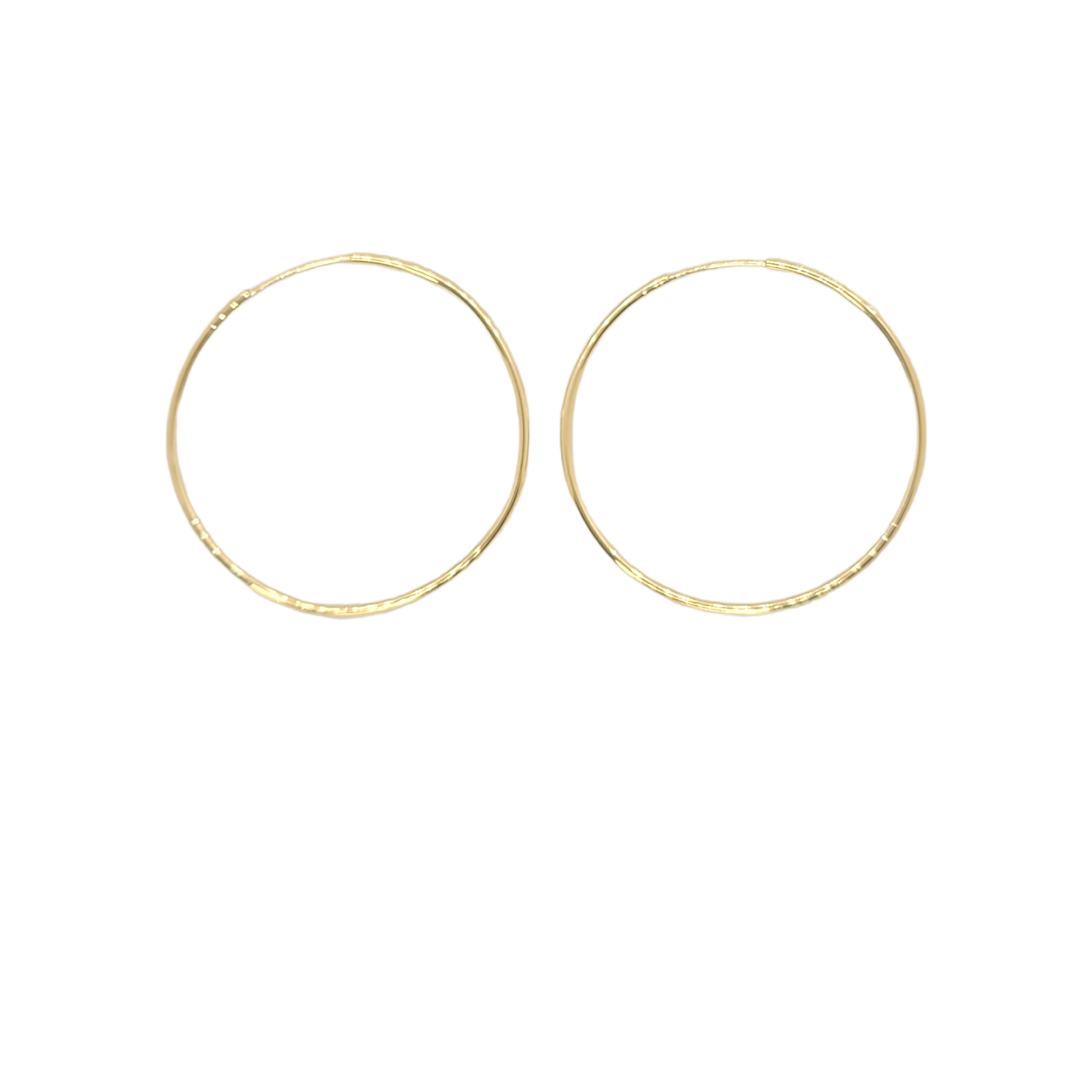 14kt Yellow Gold Endless Hoops 1.50"inches