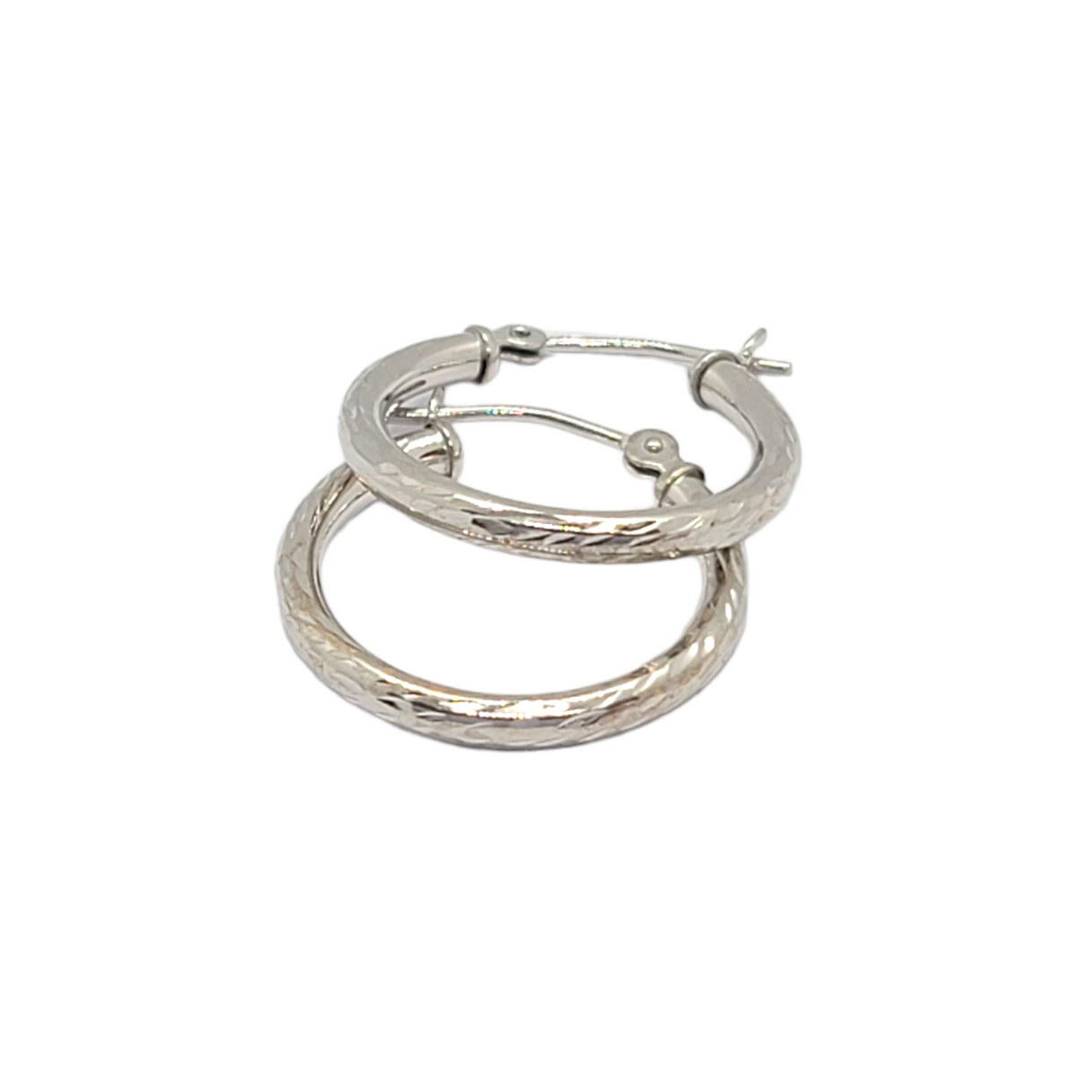 14kt White Gold 0.75" inch Hoops