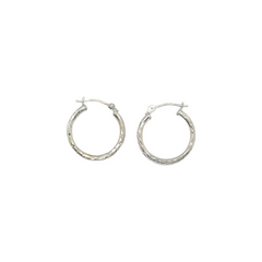 14kt White Gold 0.75" inch Hoops