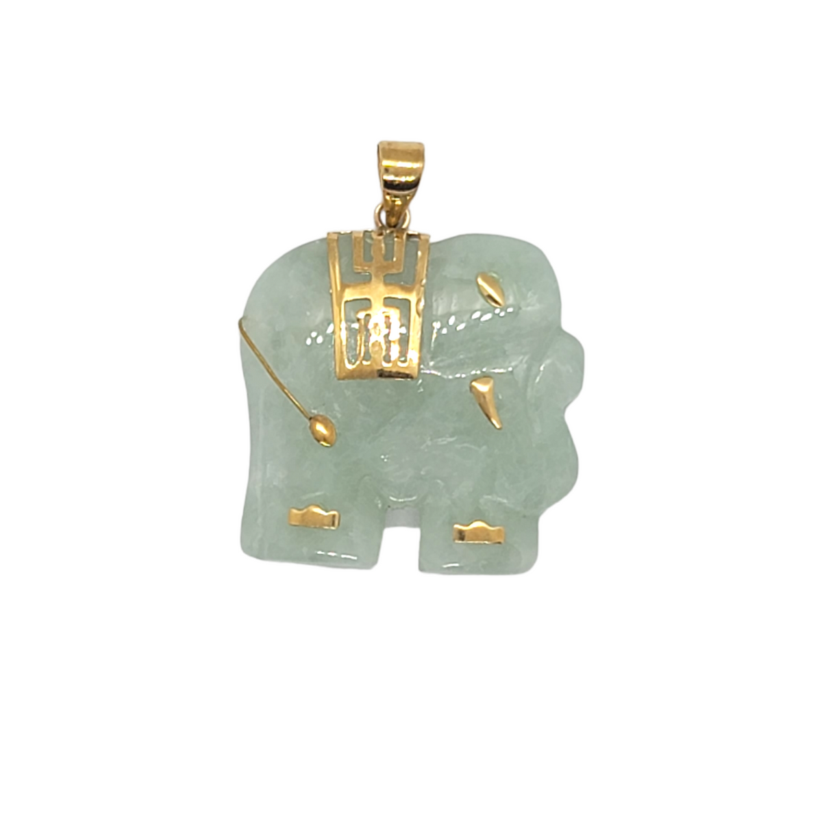 14kt Yellow Gold Jade Elephant