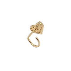 14kt Yellow Gold Heart Nose Ring CZ