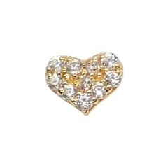 14kt Yellow Gold Heart Nose Ring CZ