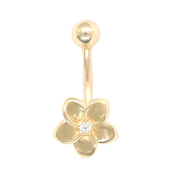 882 Mini Fancy Four (yellow gold) (clear CZ) (threadless) (DT124-MINI) -  Lucky's Tattoo and Piercing