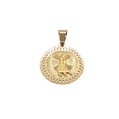 10kt Yellow Gold Saint Lazarus Round Medallion