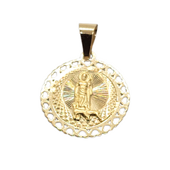 10kt Yellow Gold Saint Lazarus Round Medallion