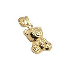 14kt Yellow Gold Hollow Teddy Bear Charm Pendant