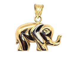 14kt Yellow Gold Hollow Elephant Charm Pendant