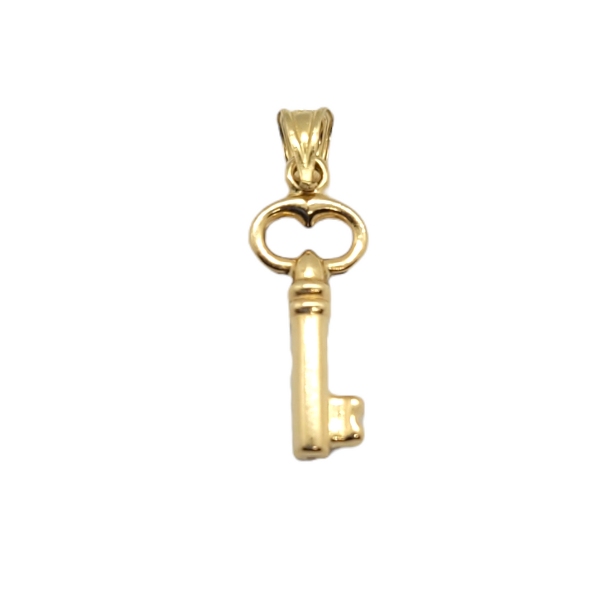 14kt Yellow Gold Hollow Key Charm Pendant