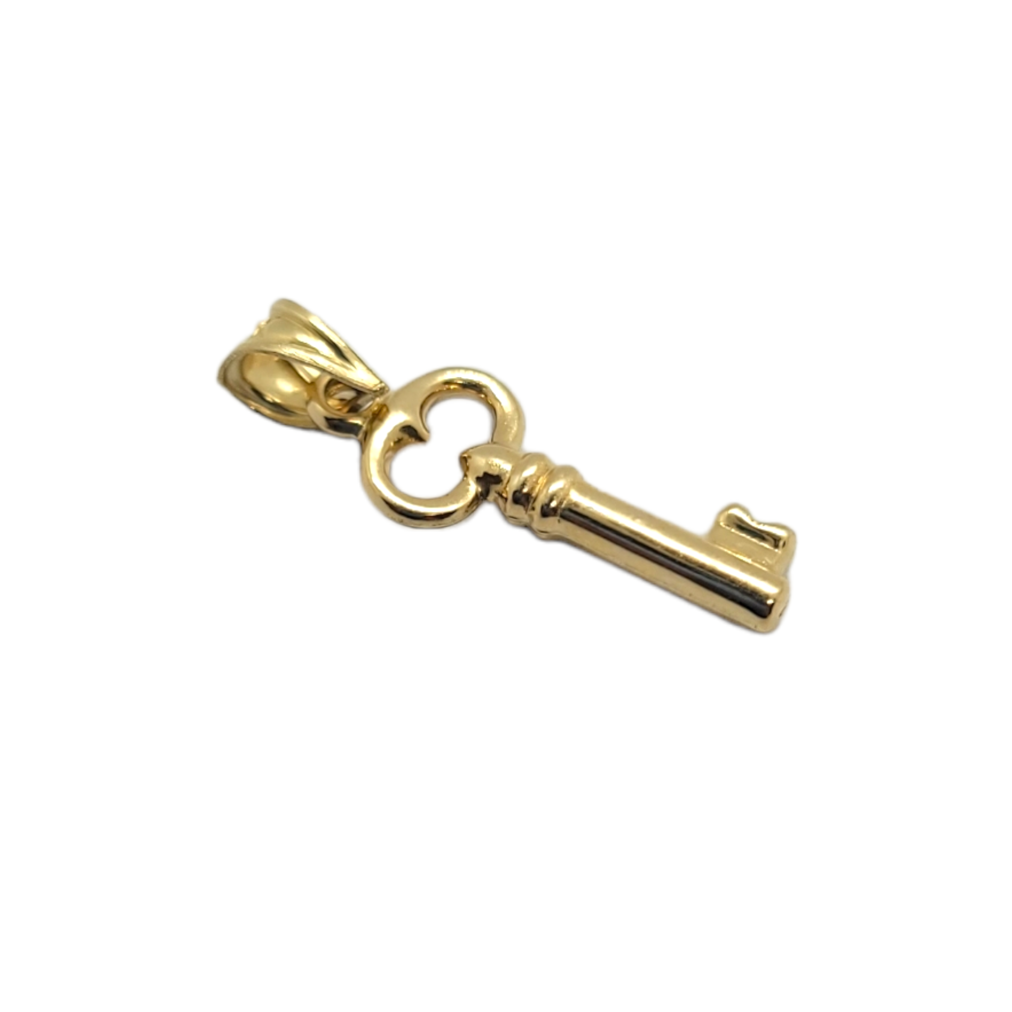 14kt Yellow Gold Hollow Key Charm Pendant