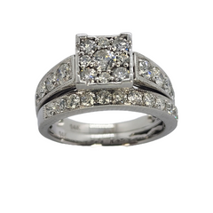 14kt White Gold 1.80ct Diamond Bridal Set