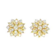 14kt Snowflake 0.55ct Diamond Screwback Earrings