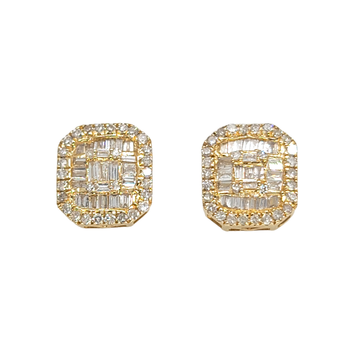 14kt Yellow Gold Baguette Diamond Earrings 0.58ct