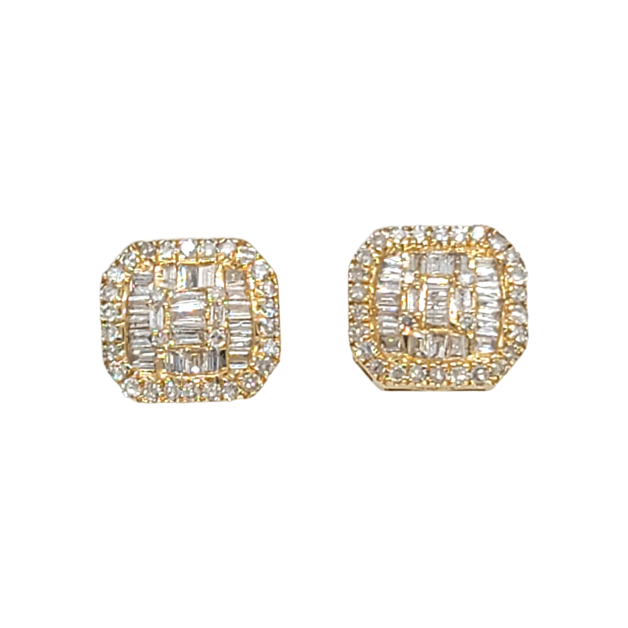 14kt Yellow Gold Baguette Diamond Earrings 0.58ct