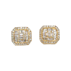 14kt Yellow Gold Baguette Diamond Earrings 0.58ct