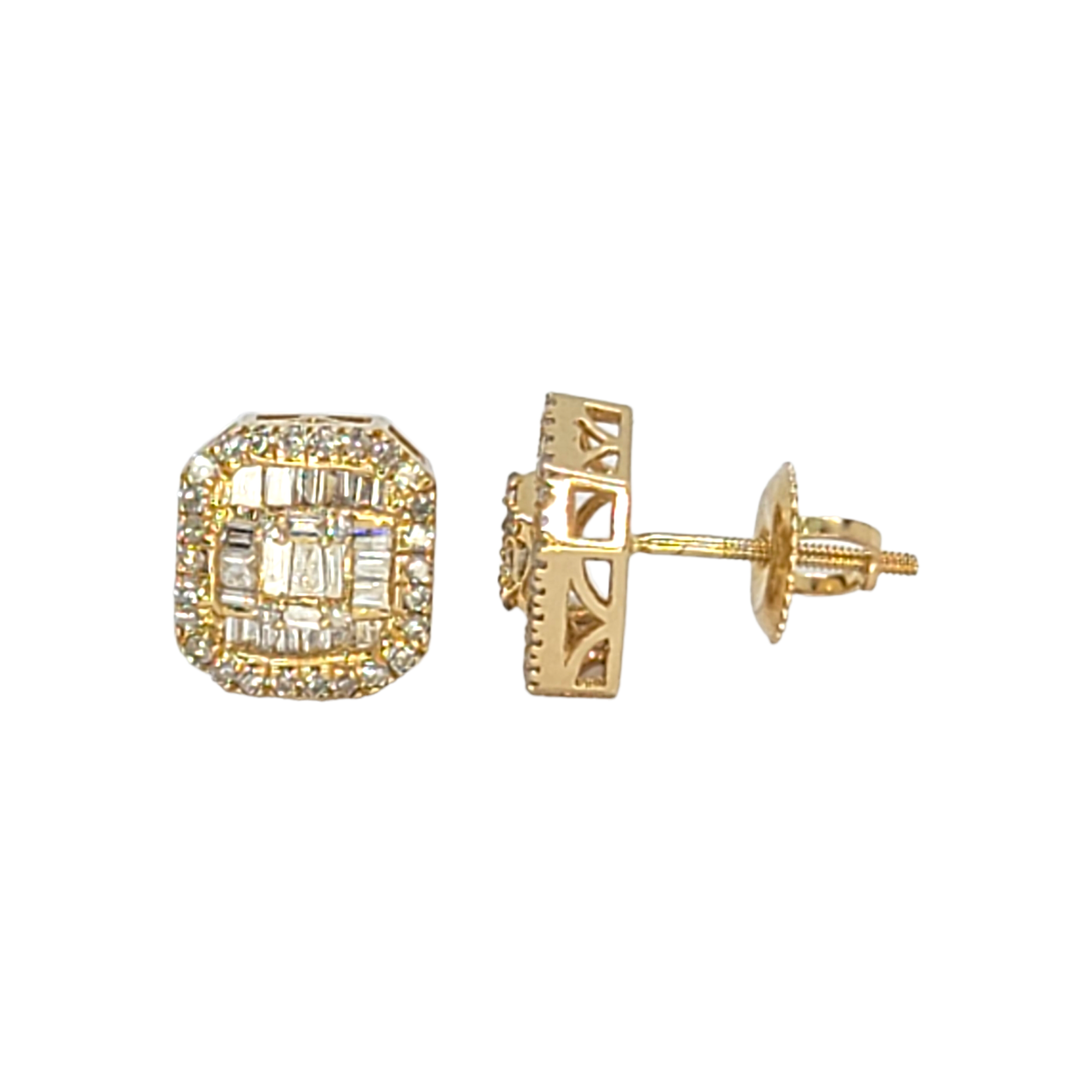 14kt Yellow Gold Baguette Diamond Earrings 0.58ct